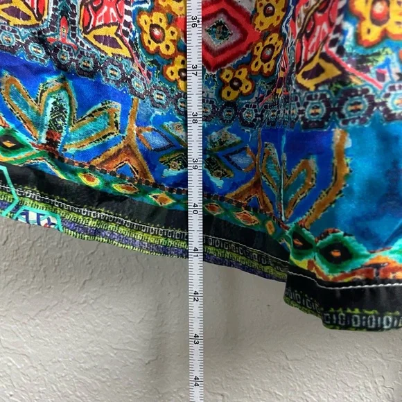 Johnny Was Green Blue Bell Sleeve Midi Dress - Picture 9 of 9